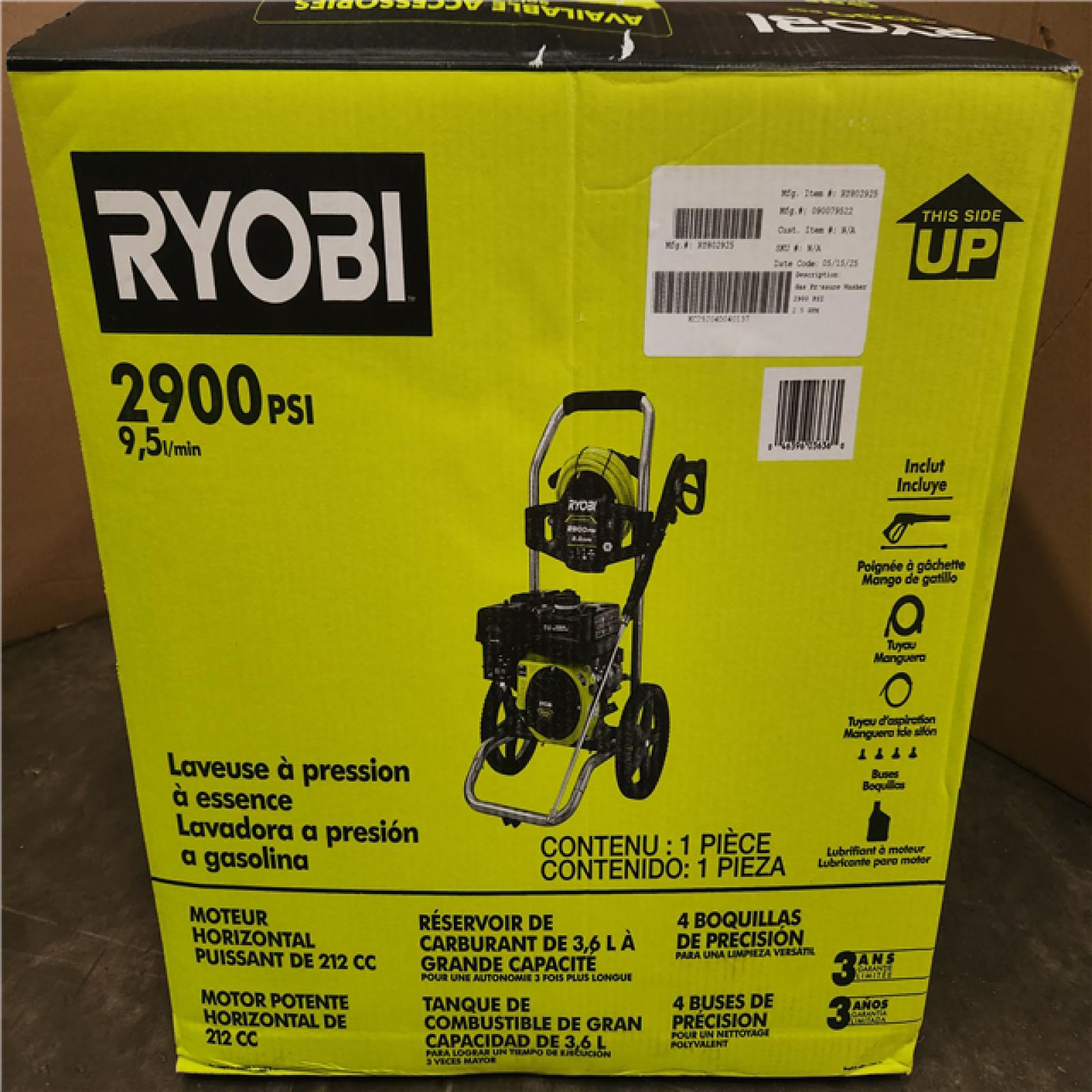 Phoenix NEW RYOBI 2900 PSI 2.5 GPM Cold Water Gas Pressure Washer with 212cc Engine