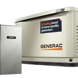 DALLAS LOCATION- GENERAC 22kW - Dual Fuel Air- Cooled Whole House Home Standby Generator With Transfer Switch