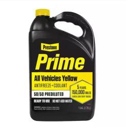 DALLAS LOCATION - PRESTONE Prime Yellow Antifreeze+Coolant- All Vehicles  Extended Life- 1 Gal-Ready To Use PALLET-(162 UNITS)
