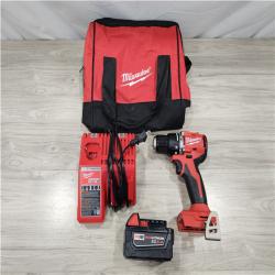 AS-IS Milwaukee 18V Lithium-Ion Brushless Cordless 1/2 in. Compact Hammer Drill/Driver Kit