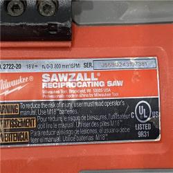 AS-IS Milwaukee FUEL 18V Lithium-Ion Brushless Cordless Super SAWZALL Orbital Reciprocating Saw (Tool-Only)