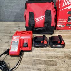 HOUSTON LOCATION - AS-IS Milwaukee M18 18V Lithium-Ion Brushless Cordless Compact Drill/Impact Combo Kit (2-Tool) W/(2) 2.0 Ah Batteries  Charger & Bag