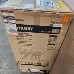 Phoenix NEW Husky Heavy Duty 61 in. W x 22 in. D 15-Drawer Matte Gray Mobile Workbench Cabinet with Solid Wood Top