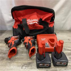 AS-IS Milwaukee 12-Volt Lithium-Ion Brushless Cordless Subcompact Drill and Impact Driver Combo Kit