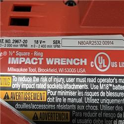 AS-IS Milwaukee FUEL 18V Lithium-Ion Brushless Cordless 1/2 in. Impact Wrench with Friction Ring (Tool-Only)