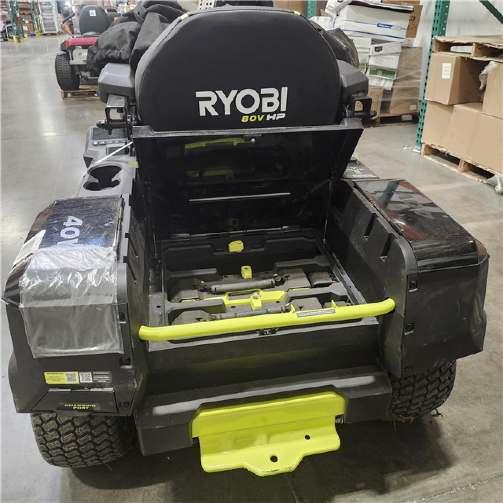 Dallas Location - As-Is RYOBI 80V HP Brushless 42 in. Battery Riding Mower (2) 80V Batteries  and Charger