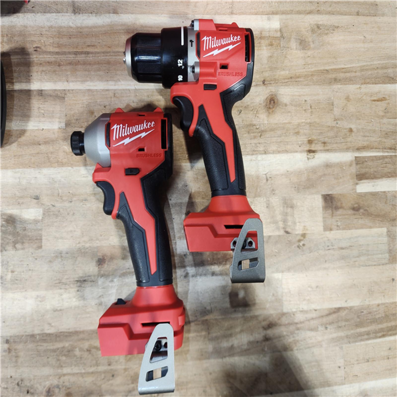 HOUSTON LOCATION - AS-IS Milwaukee 18-Volt Lithium-Ion Brushless Cordless Compact Hammer Drill/Impact Combo Kit