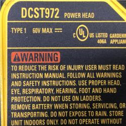 AS-IS DEWALT FLEXVOLT 60V MAX 17 in. Cordless Battery Powered Attachment Capable Trimmer Kit