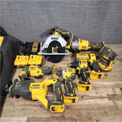 HOUSTON LOCATION - AS-IS DEWALT 8 TOOL COMBO KIT W/ (2) BATTERY & CHARGER