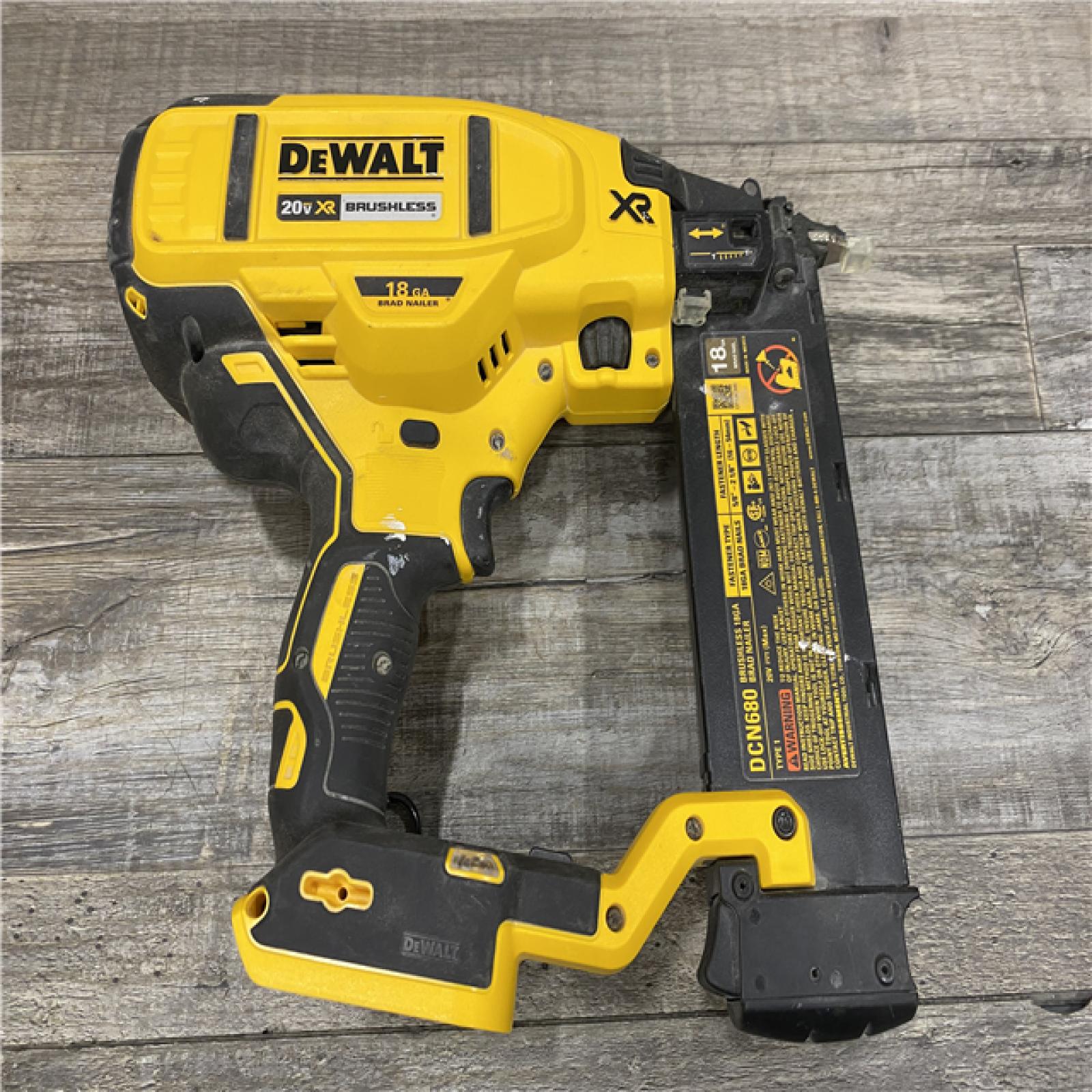 AS-IS DEWALT 20V MAX XR Lithium-Ion Electric Cordless 18-Gauge Brad Nailer (Tool Only)