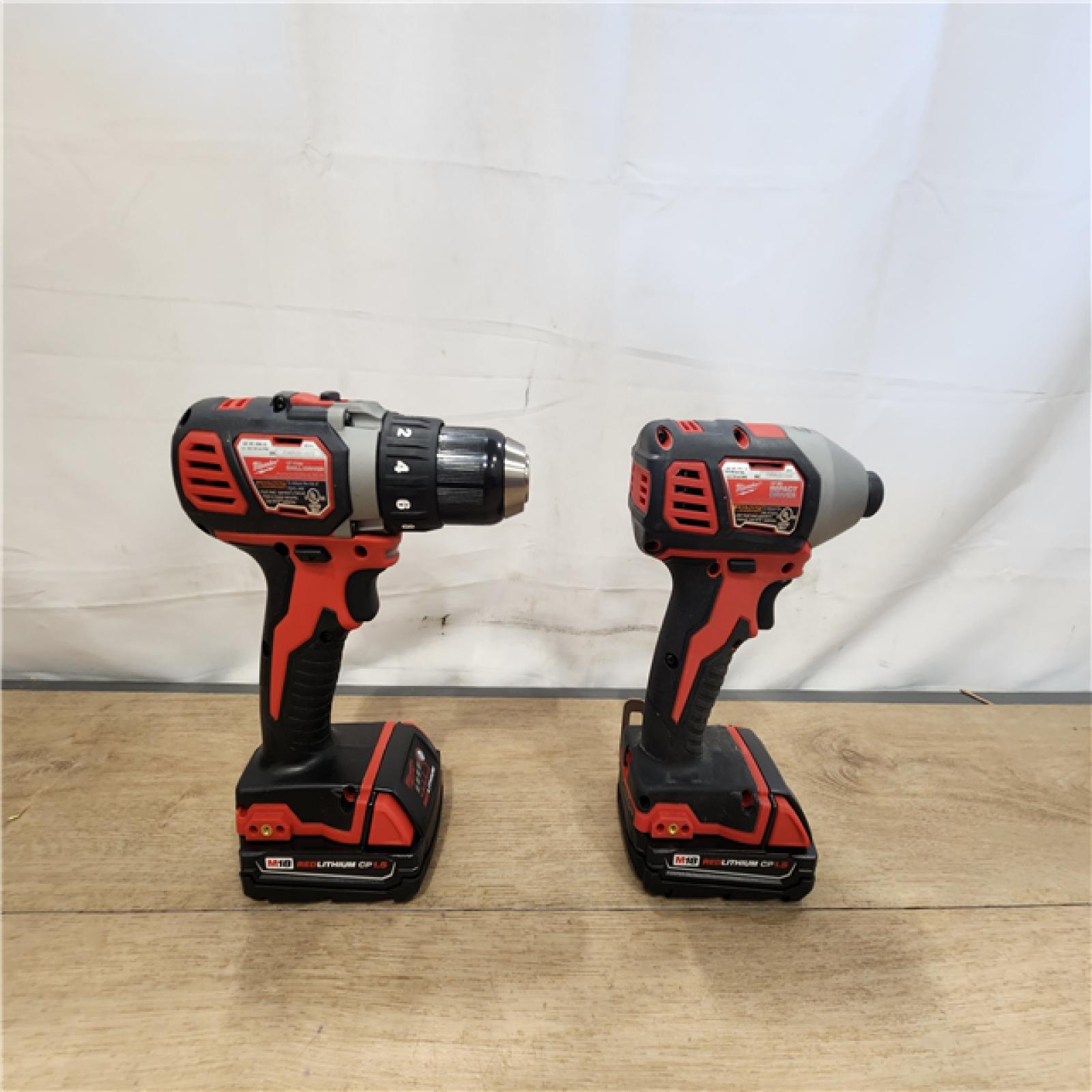 AS-IS- Milwaukee  18V Lithium-Ion Cordless Drill Driver/Impact Driver Combo Kit