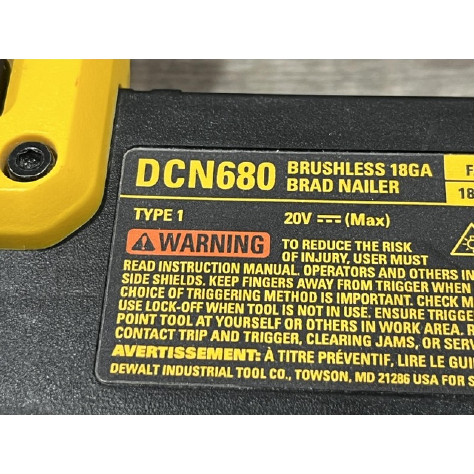 AS-IS DEWALT 20V MAX XR Lithium-Ion Electric Cordless 18-Gauge Brad Nailer (Tool Only)