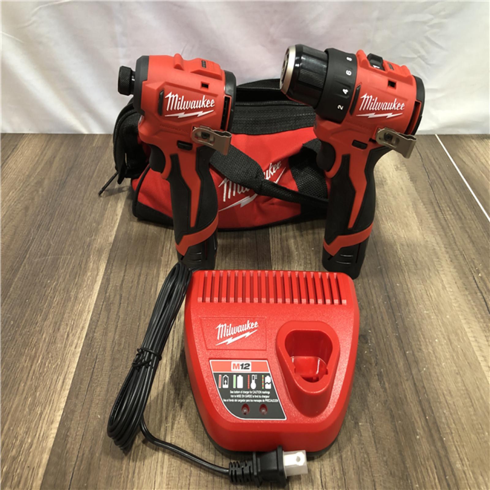 AS-IS Milwaukee 12-Volt Lithium-Ion Brushless Cordless Subcompact Drill and Impact Driver Combo Kit