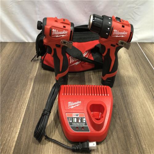 AS-IS Milwaukee 12-Volt Lithium-Ion Brushless Cordless Subcompact Drill and Impact Driver Combo Kit