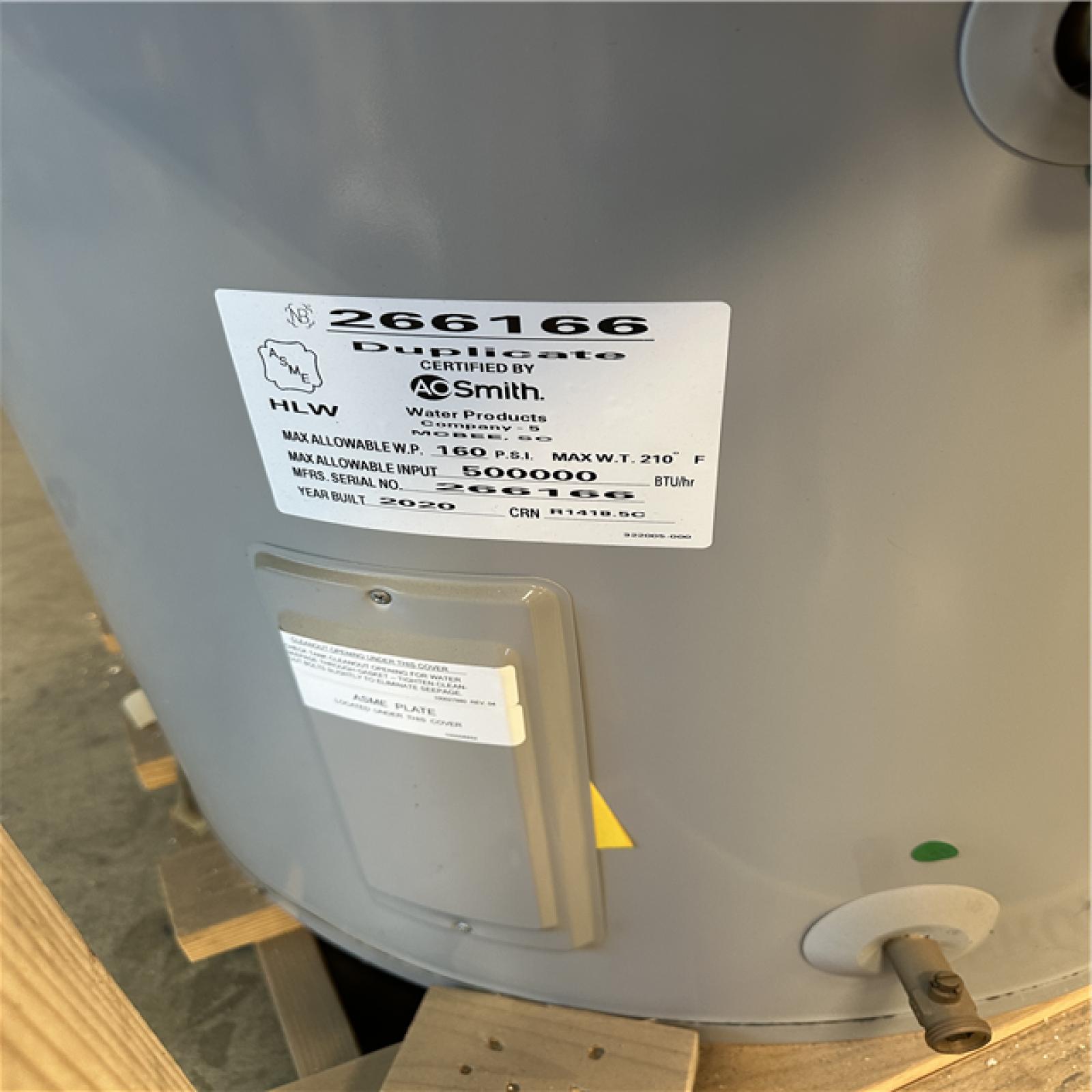 California AS-IS AO Smith Cyclone Mxi Commercial Gas Water Heater Model # BTH-300A 300