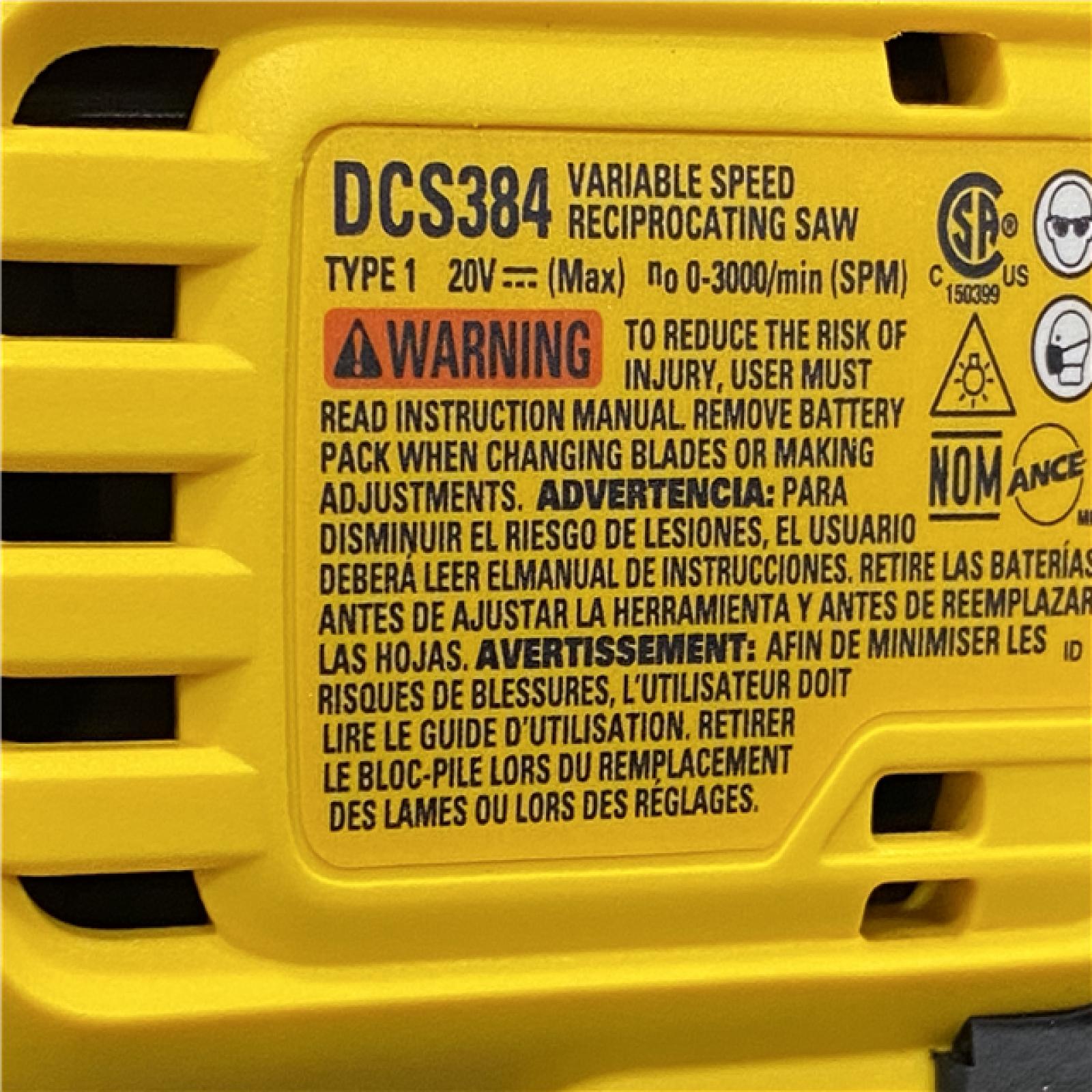 AS-IS DEWALT 20-Volt XR Cordless Reciprocating Saw (Tool Only)