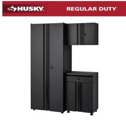DALLAS LOCATION - Husky 3-Piece Regular Duty Welded Steel Garage Storage System in Black PALLET-(2 UNITS)