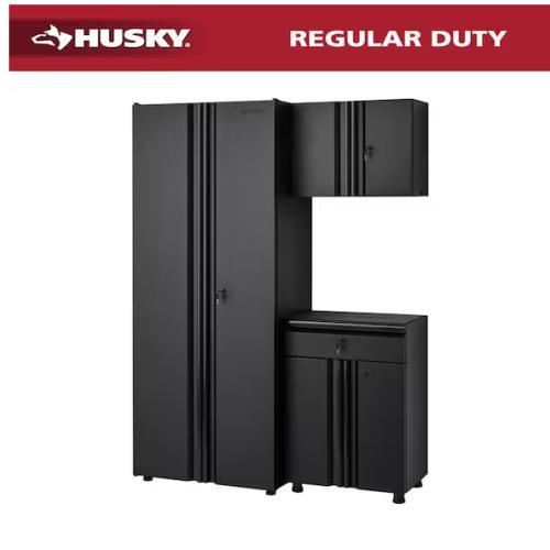 DALLAS LOCATION - Husky 3-Piece Regular Duty Welded Steel Garage Storage System in Black PALLET-(2 UNITS)
