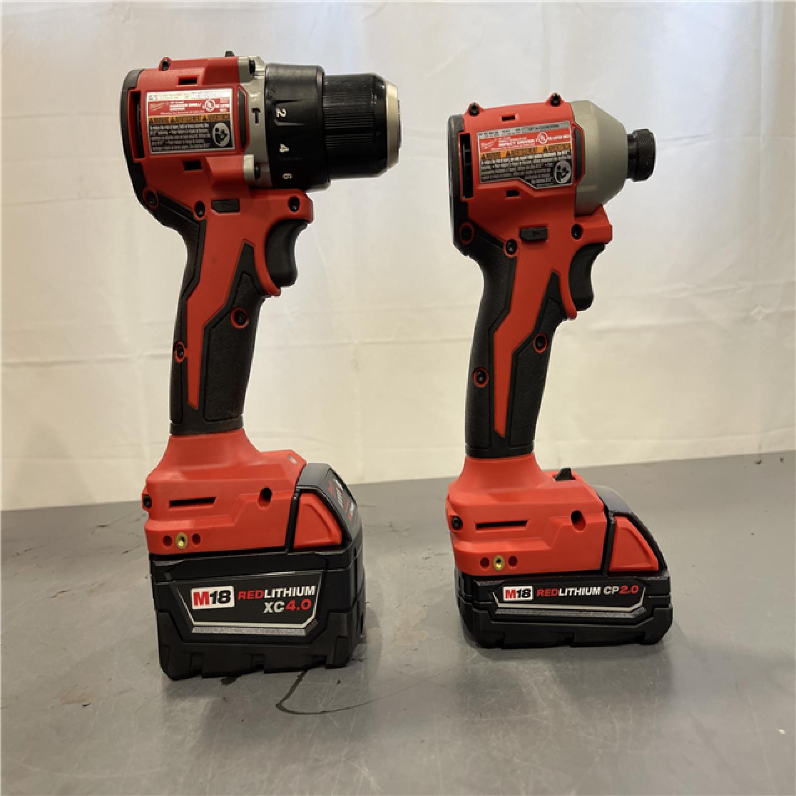 AS-IS - Milwaukee M18 18-Volt Lithium-Ion Brushless Cordless Compact Hammer Drill/Impact Combo Kit