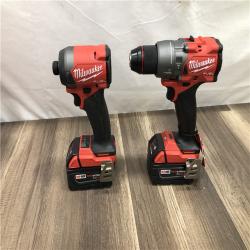 AS-IS Milwaukee FUEL 18V Lithium-Ion Brushless Cordless Hammer Drill and Impact Driver Combo Kit