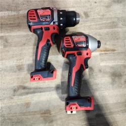 HOUSTON LOCATION - AS-IS Milwaukee 18V Cordless Brushed 2-Tool Drill/Driver and Impact Driver Kit