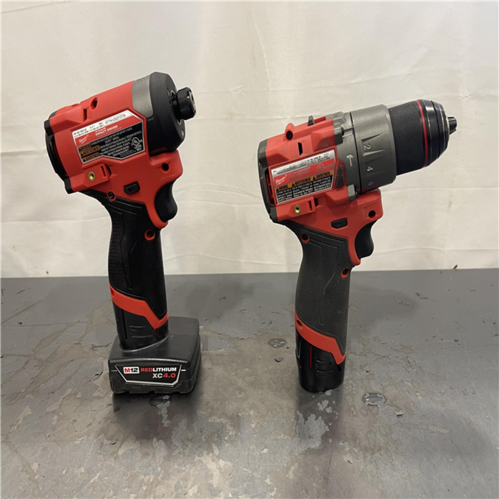 AS-IS- Milwaukee 12V Brushless Hammer Drill and Impact Driver Combo Kit