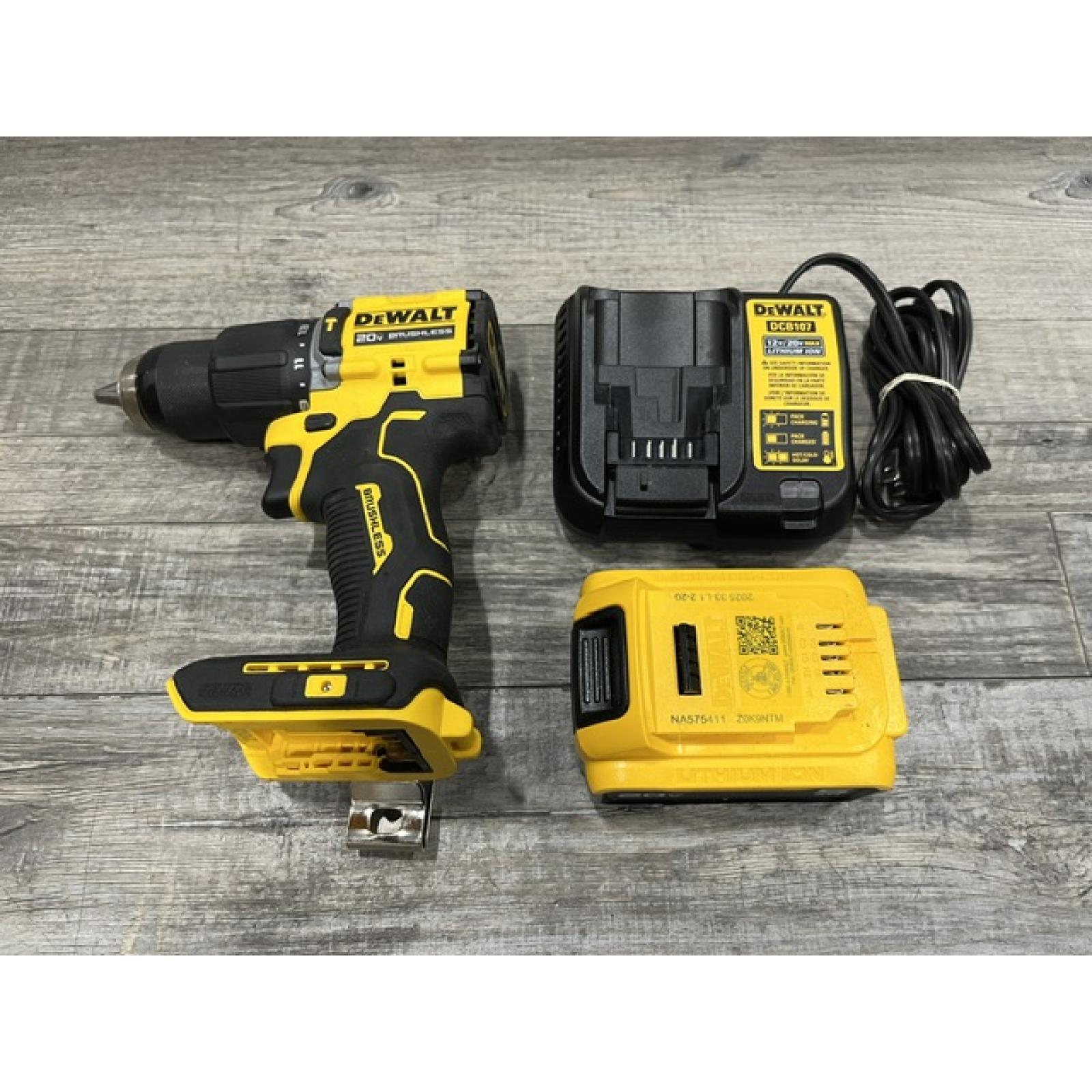 AS-IS DEWALT ATOMIC 20V Lithium-Ion Cordless 1/2 in. Hammer Drill Kit
