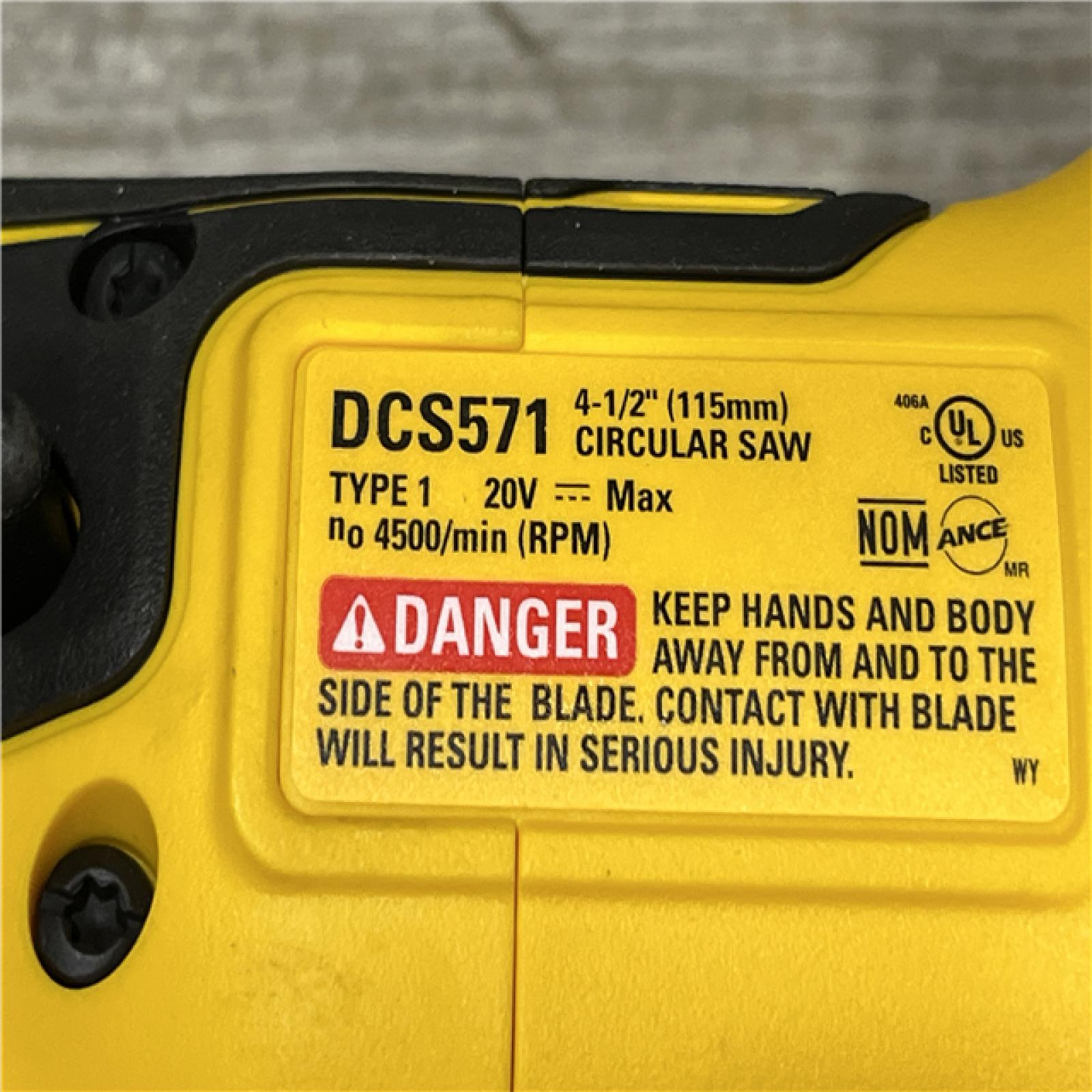 AS-IS DEWALT ATOMIC 20V MAX Cordless Brushless 4-1/2 in. Circular Saw (Tool Only)