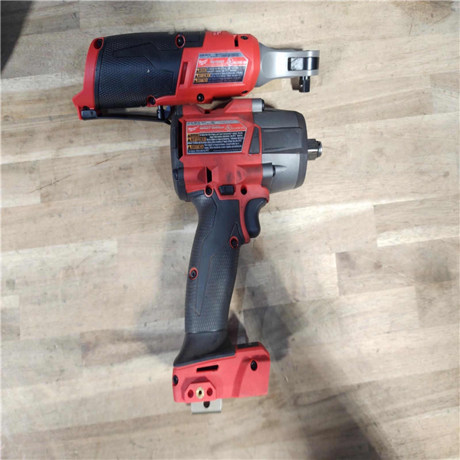 HOUSTON LOCATION - AS-IS M18 FUEL 18V Cordless Mid Torque 1/2 in. Impact Wrench W/ M12 FUEL 3/8 in. Ratchet & Battery/Charger Combo Kit
