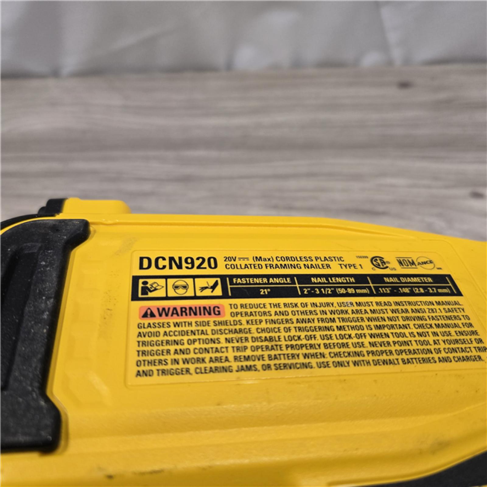 AS-IS DEWALT 20-Volt 21° Cordless Framing Nailer (Tool-Only)