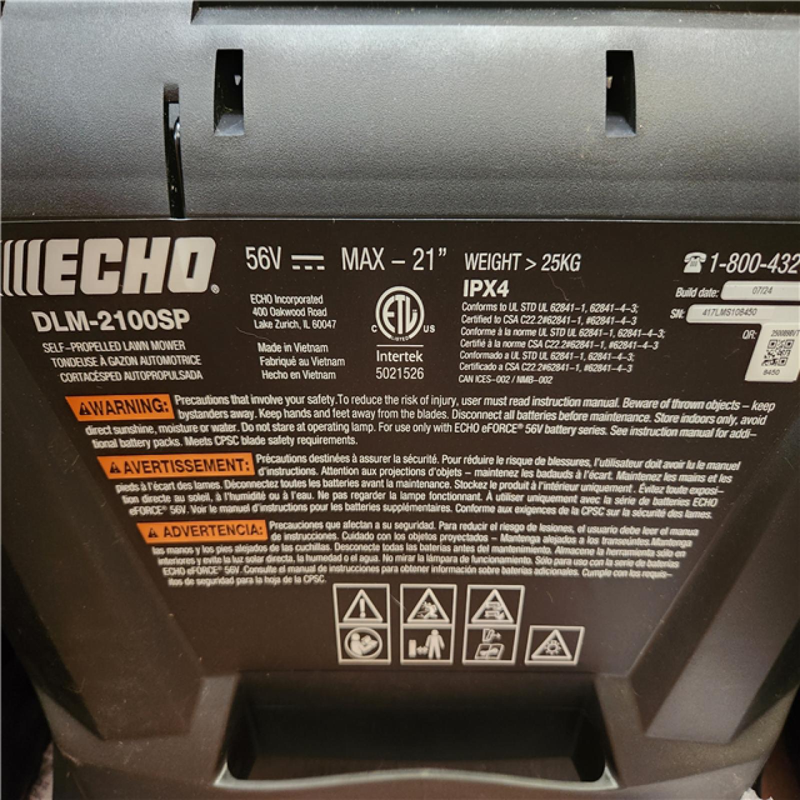 Phoenix LIKE NEW  ECHO 56V 21 in. Cordless Battery 3-in-1 Walk Behind Self-Propelled Lawn Mower w/ (2) 5Ah Batteries (NO CHARGER)