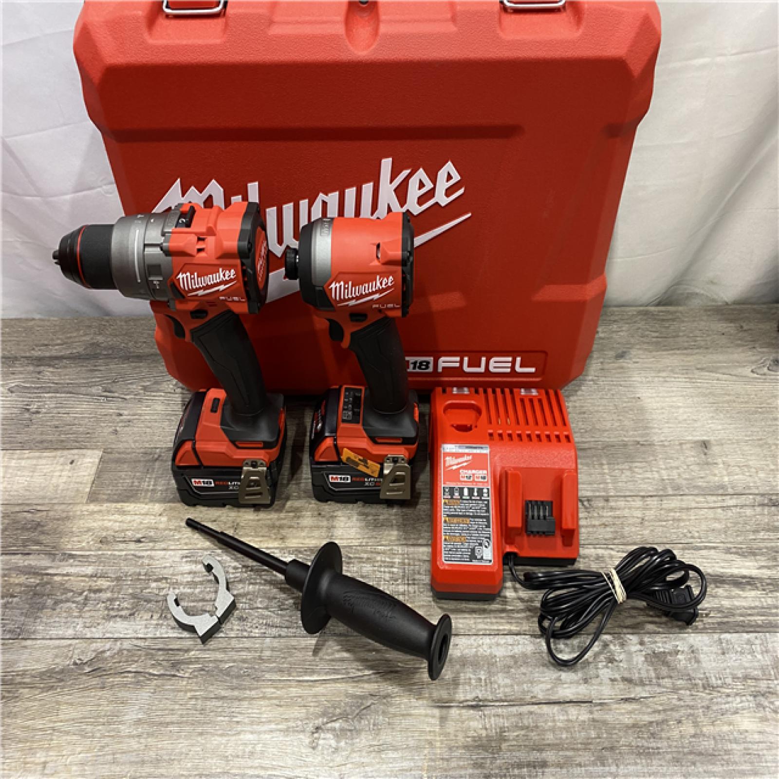 AS-IS Milwaukee FUEL 18V Lithium-Ion Brushless Cordless Hammer Drill and Impact Driver Combo Kit