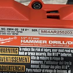 AS-IS Milwaukee FUEL 18V Lithium-Ion Brushless Cordless 1/2 in. Hammer Drill/Driver (Tool-Only)
