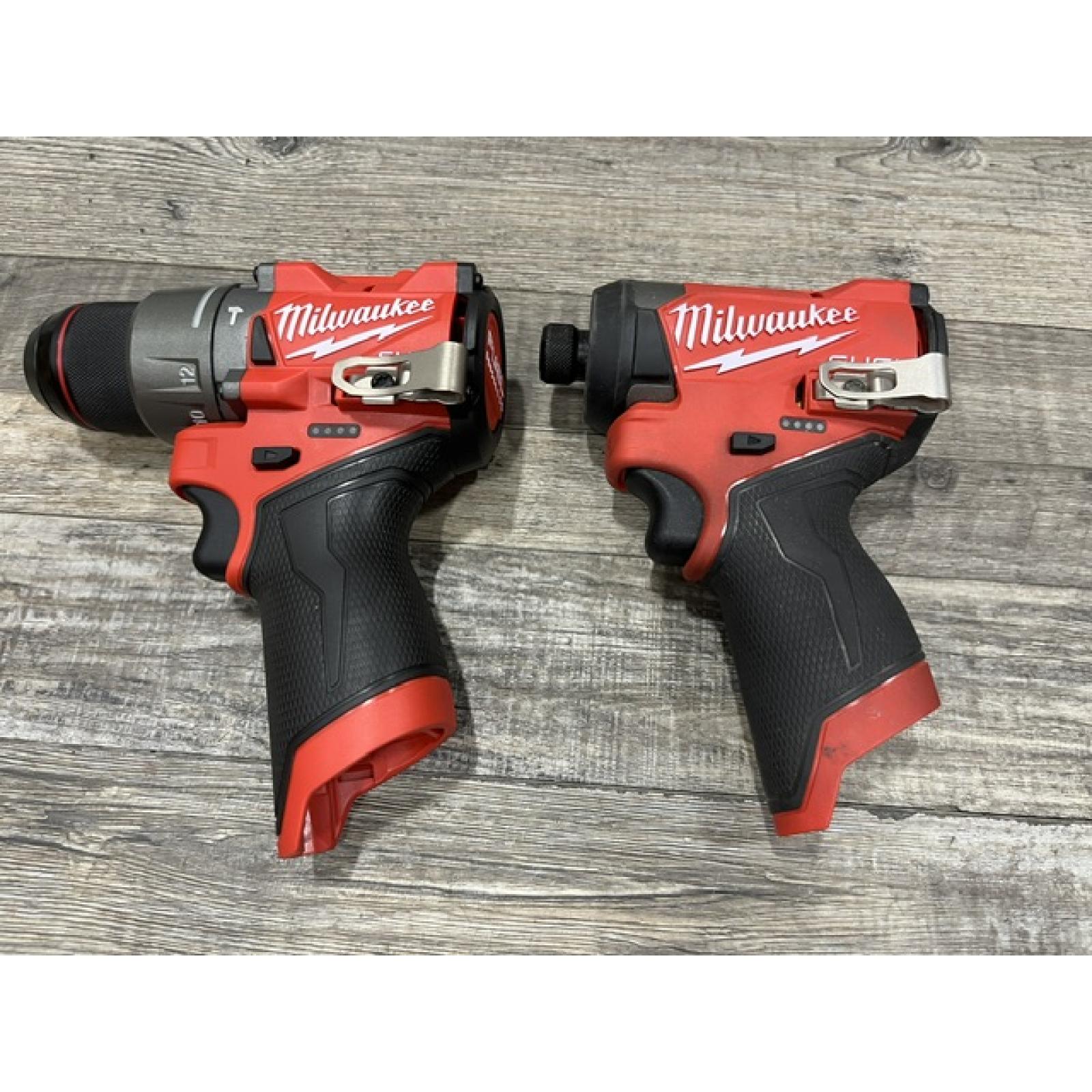 AS-IS Milwaukee FUEL 12-Volt Lithium-Ion Brushless Cordless Hammer Drill and Impact Driver Combo Kit