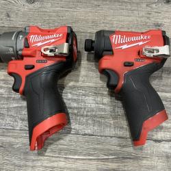AS-IS Milwaukee FUEL 12-Volt Lithium-Ion Brushless Cordless Hammer Drill and Impact Driver Combo Kit