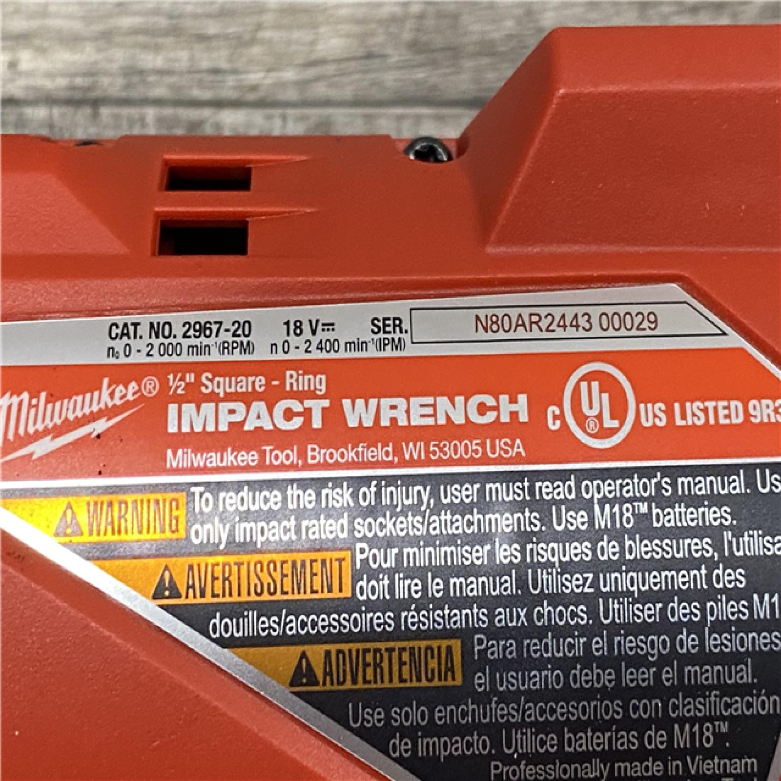 AS-IS Milwaukee FUEL 18V Lithium-Ion Brushless Cordless 1/2 in. Impact Wrench w/Friction Ring Kit