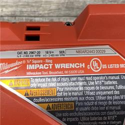 AS-IS Milwaukee FUEL 18V Lithium-Ion Brushless Cordless 1/2 in. Impact Wrench w/Friction Ring Kit