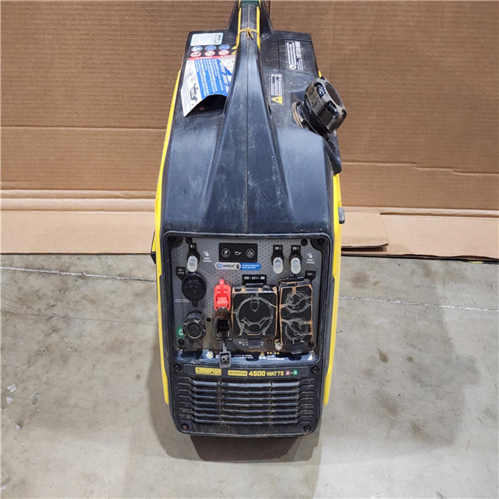 HOUSTON LOCATION - AS-IS CHAMPION 4500/3500-Watt Electric Start Gasoline/Propane Powered Dual Fuel Inverter Generator with Quiet Technology and CO Shield