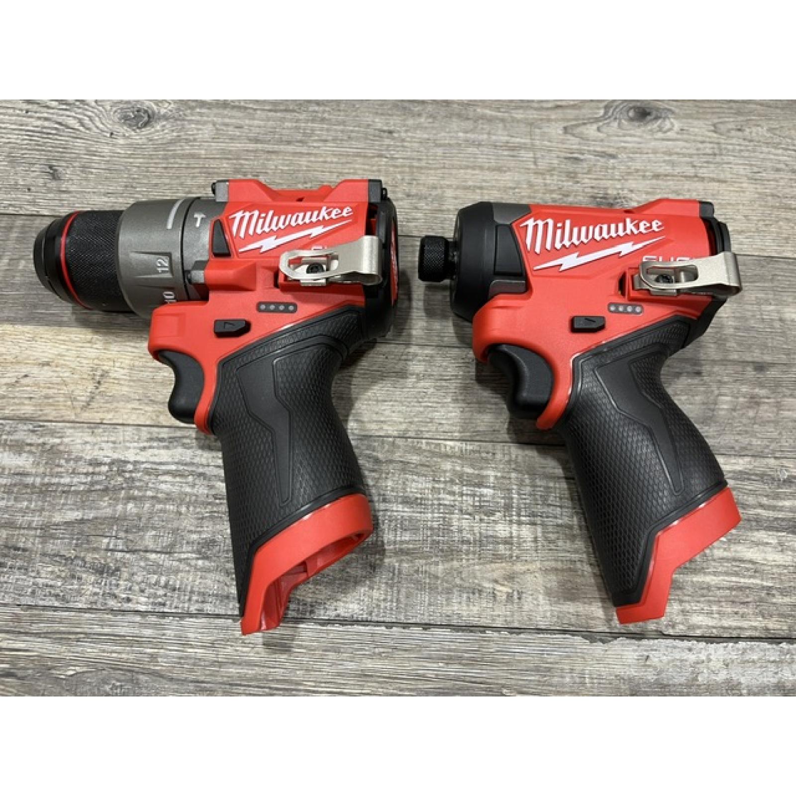 AS-IS Milwaukee FUEL 12-Volt Lithium-Ion Brushless Cordless Hammer Drill and Impact Driver Combo Kit