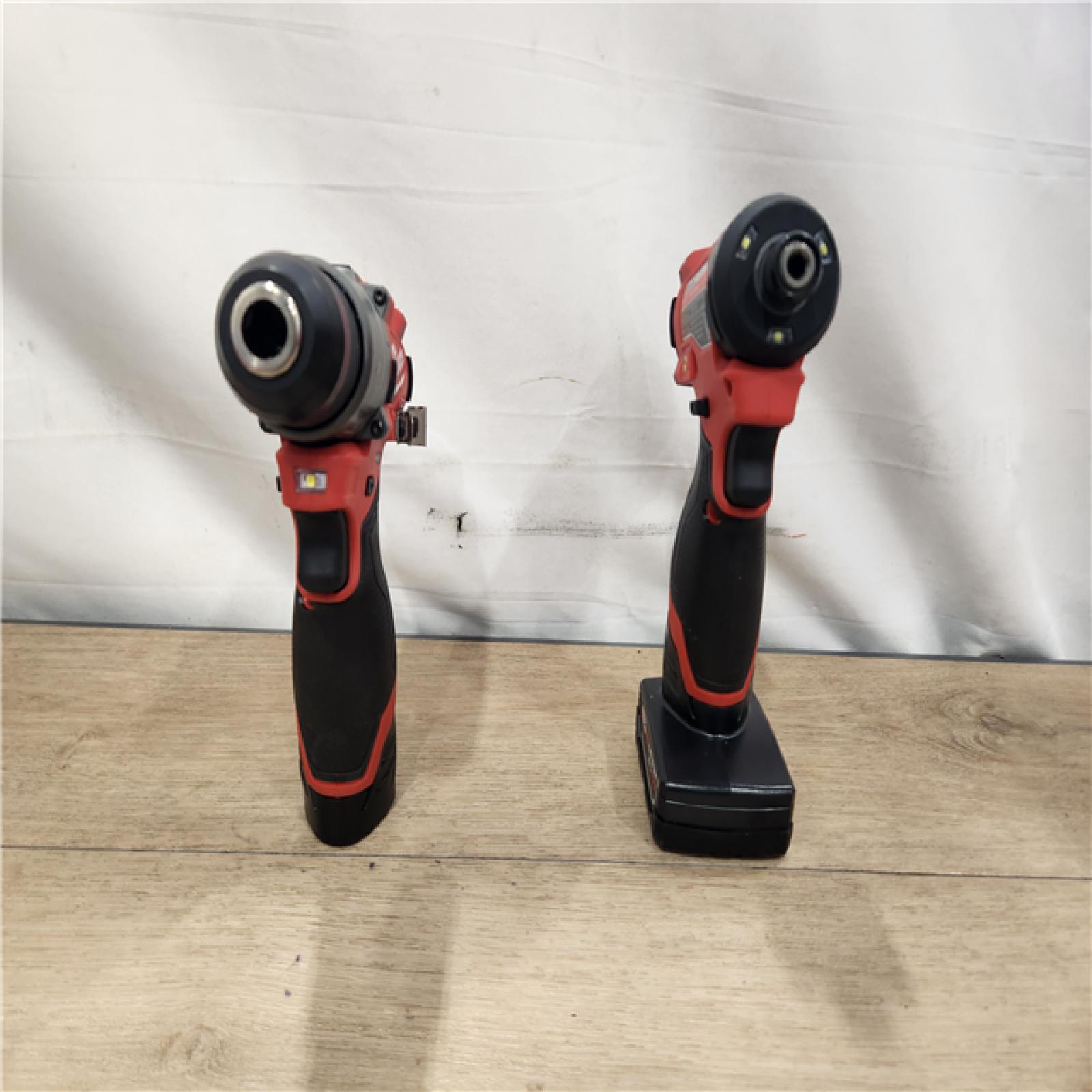 AS-IS- Milwaukee FUEL 12-Volt Lithium-Ion Brushless Cordless Hammer Drill and Impact Driver Combo Kit