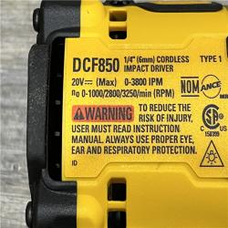 AS-IS DEWALT ATOMIC 20V MAX Lithium-Ion Cordless 1/4 in. Brushless Impact Driver Kit