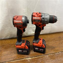 AS-IS MILWAUKEE M18 FUEL 18V Lithium-Ion Brushless Cordless Hammer Drill and Impact Driver Combo Kit (2-Tool) with 2 Batteries