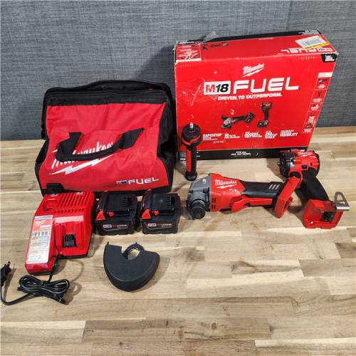 HOUSTON LOCATION - AS-IS M18 FUEL 18V Lithium-Ion Brushless Cordless Grinder & 3/8 in. Impact Wrench Combo Kit (2-Tool) W/ Two 5Ah Batteries