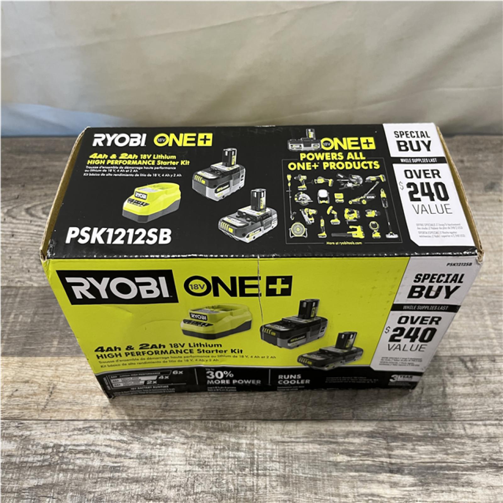 NEW - RYOBI ONE+ 18V Lithium-Ion Starter Battery  and Charger Kit