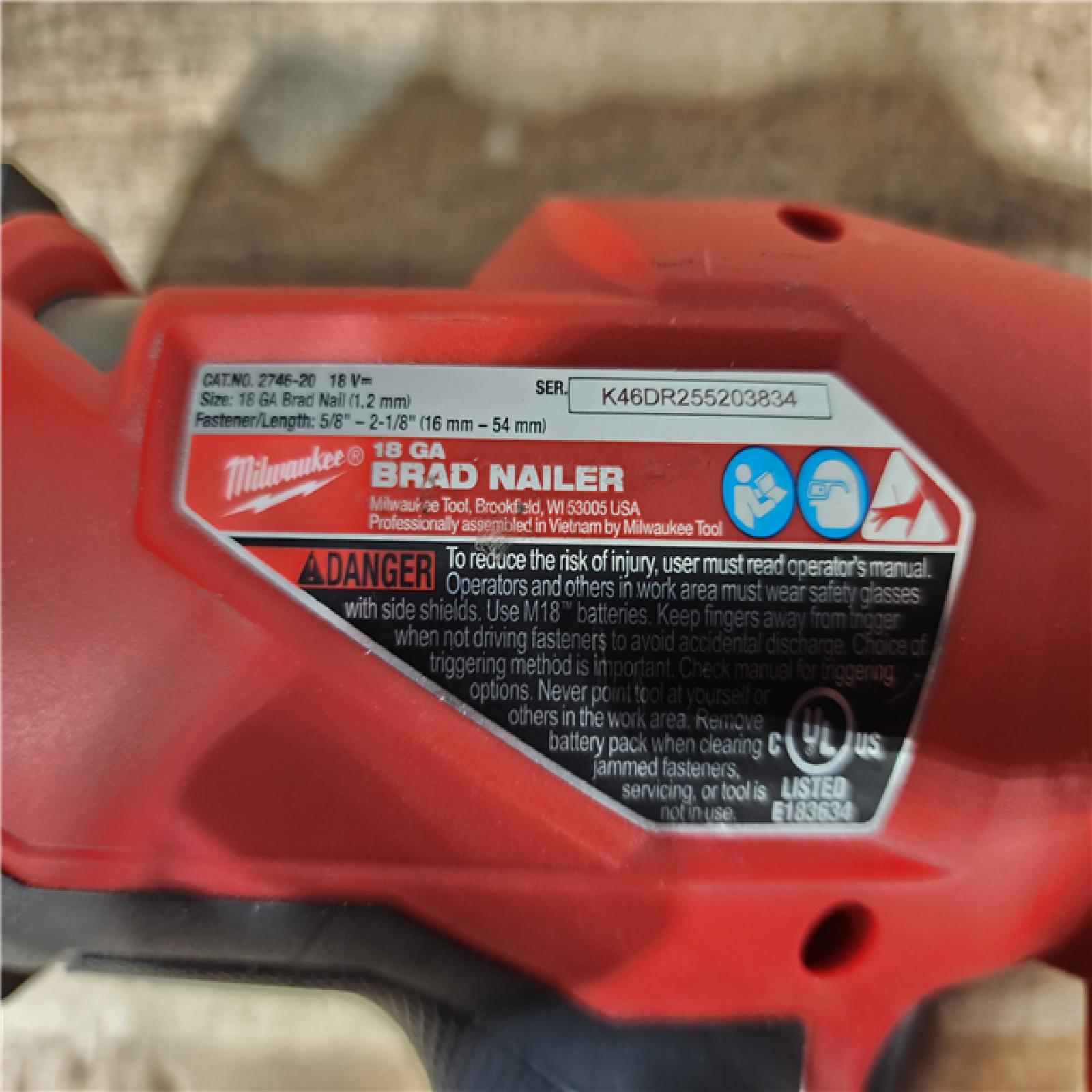 HOUSTON LOCATION - AS - IS Milwaukee FUEL 18-Volt Lithium-Ion Brushless Cordless Gen II 18-Gauge Brad Nailer (Tool-Only)
