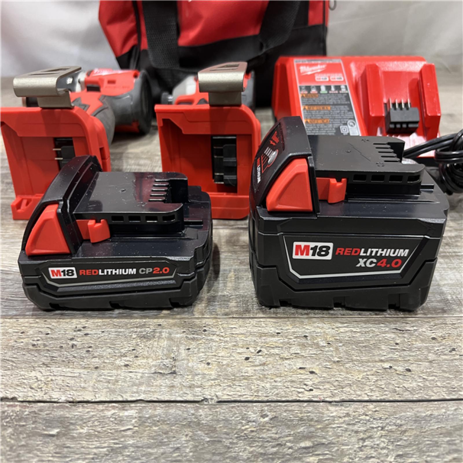 AS-IS Milwaukee 18-Volt Lithium-Ion Brushless Cordless Compact Hammer Drill/Impact Combo Kit