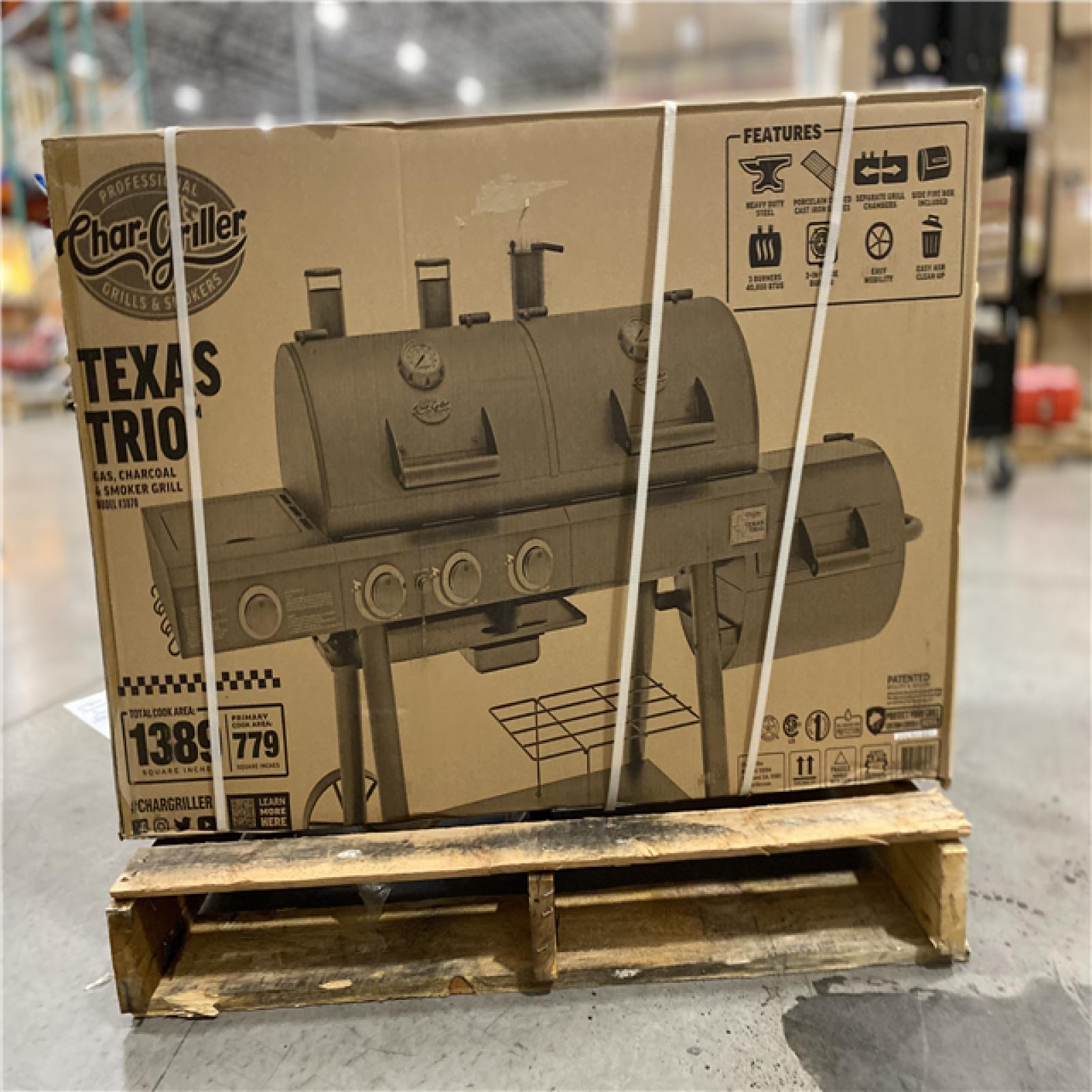 DALLAS LOCATION CharGriller Texas Trio 4Burner Dual Fuel Grill with