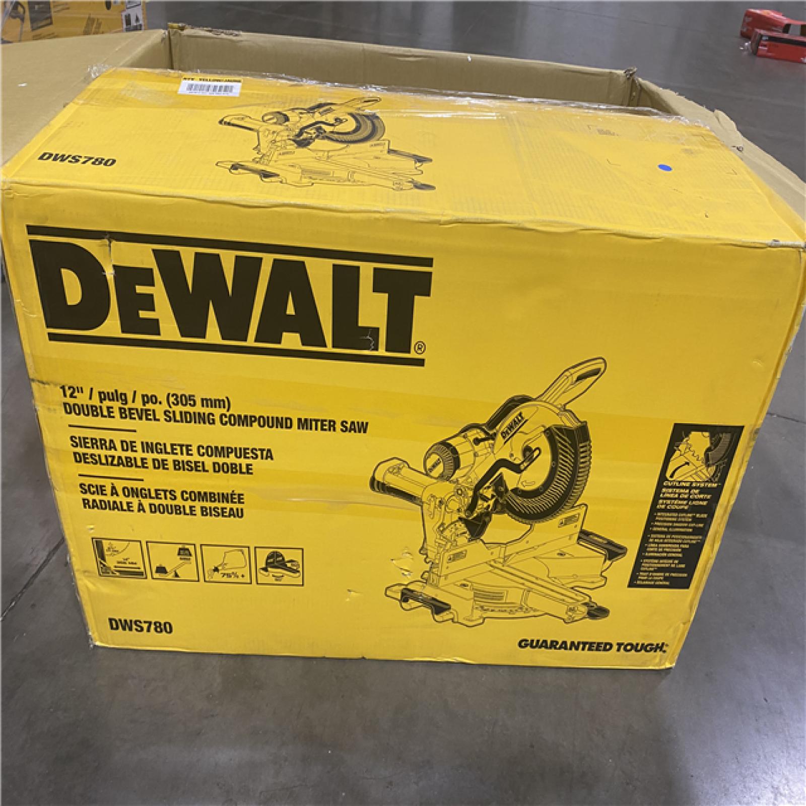 As-Is- DEWALT 15 Amp Corded 12 in. Double Bevel Sliding Compound Miter Saw