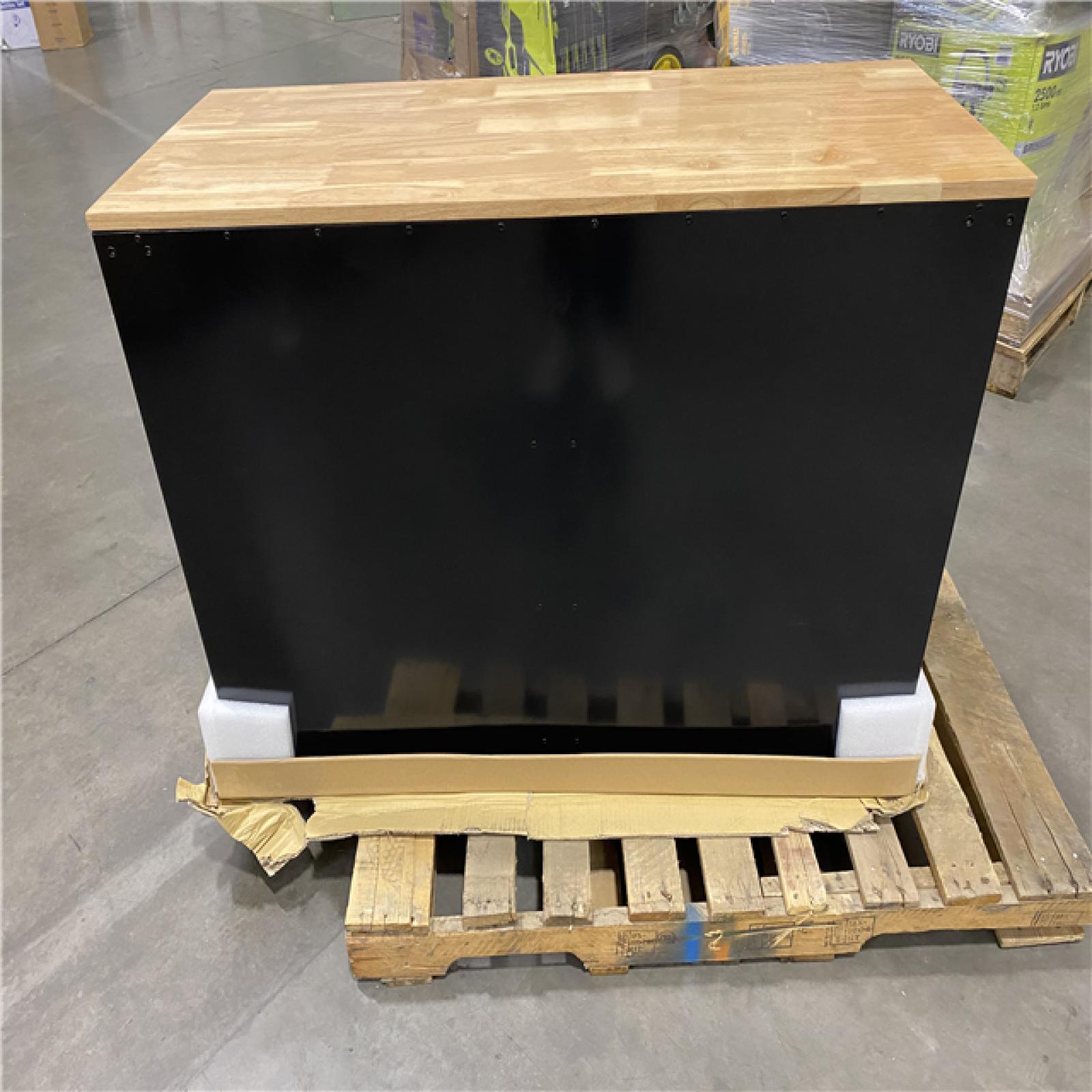 DALLAS LOCATION - Husky Tool Storage 46 in. W x 18 in. D 9-Drawer Mobile Workbench Cabinet in Gloss Black