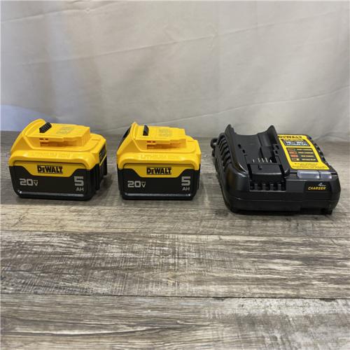 AS-IS DEWALT 20V MAX Lithium-Ion Battery Starter Kit with 5.0 Ah Batteries (2-Pack) and Charger